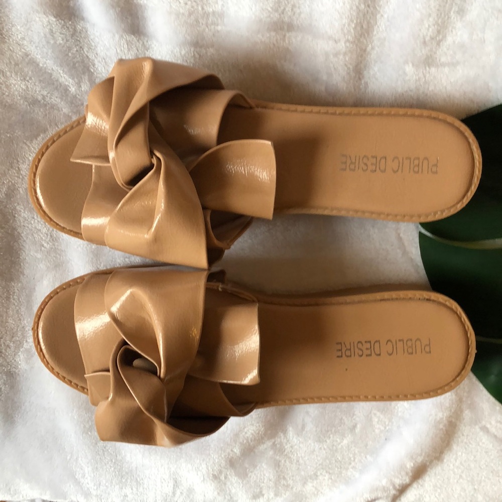 Tan platform sandal from Public Desire.